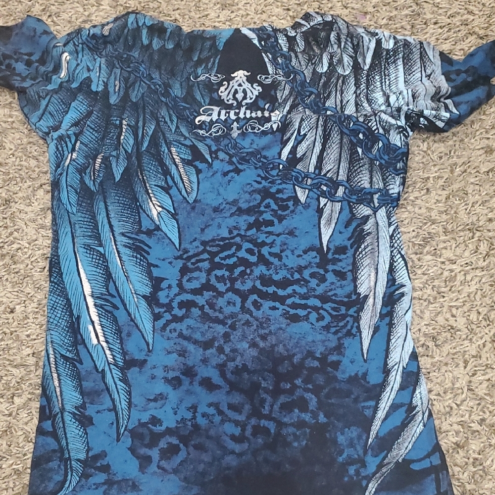 Affliction Blue and White Faith Graphic Tee - Picture 3 of 3